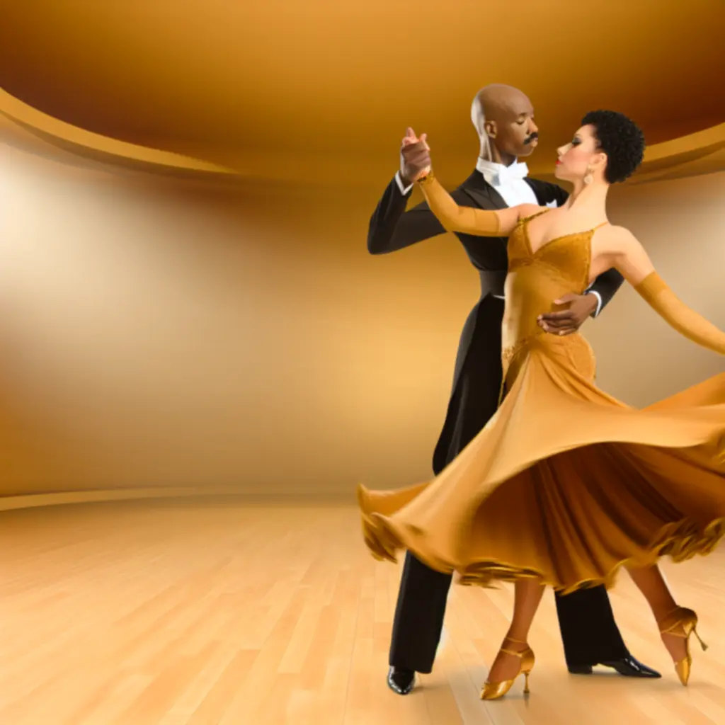 Ballroom koppel oefent een elegante draai