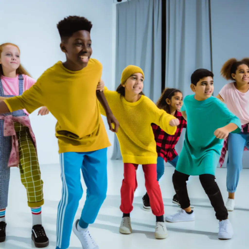 Kinderen dansen streetdance met vrolijke energie