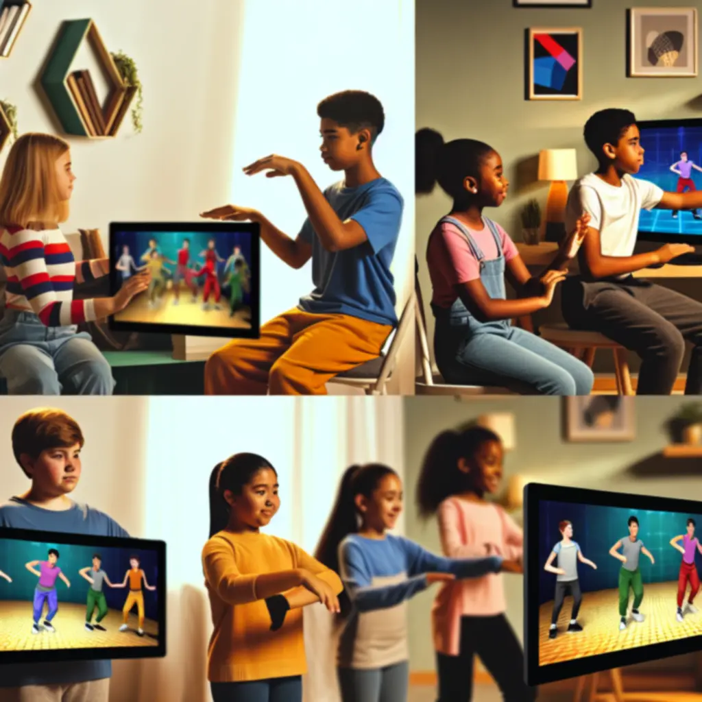 Laptop met interactieve online dansles