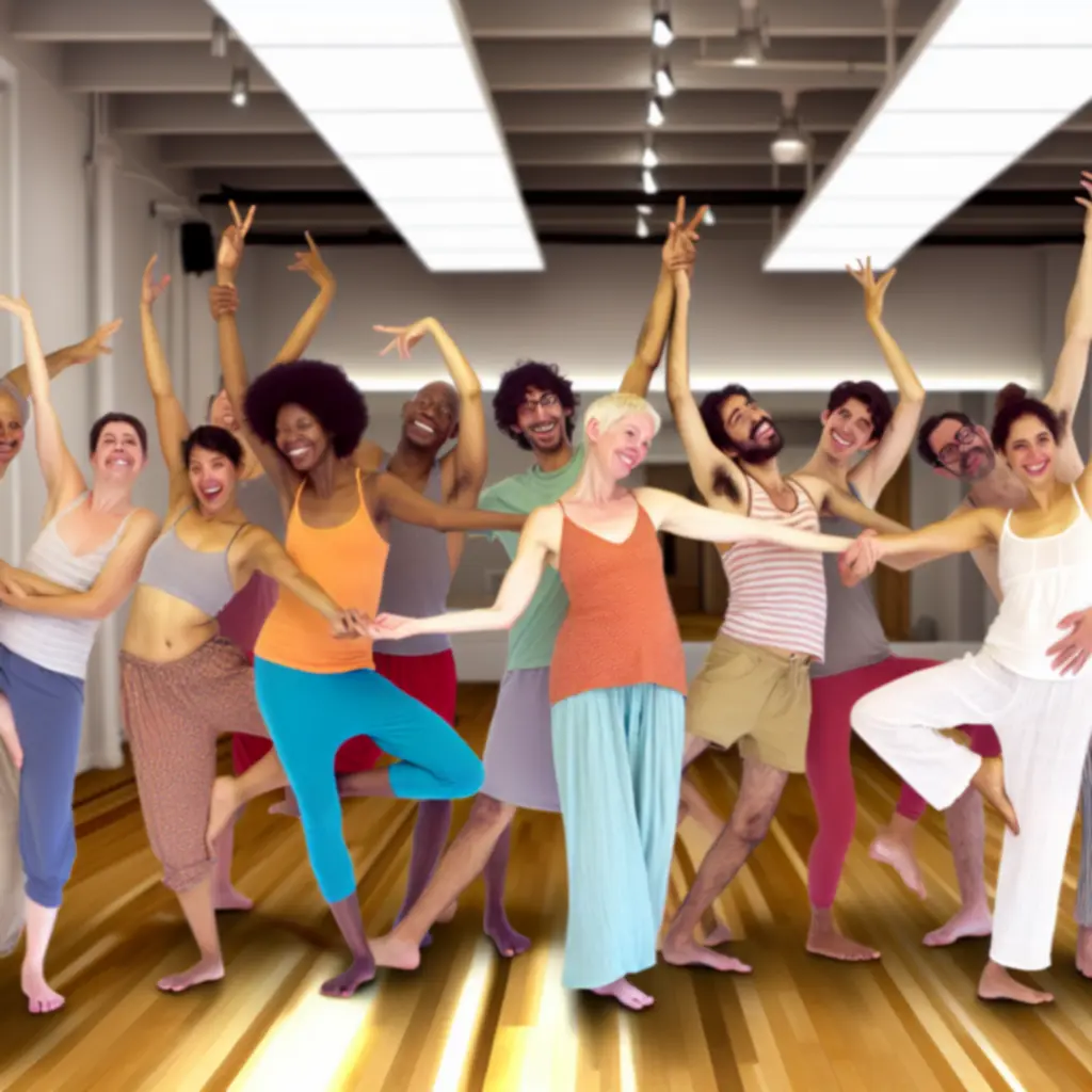 Blije cursisten poseren na afloop van een dansles