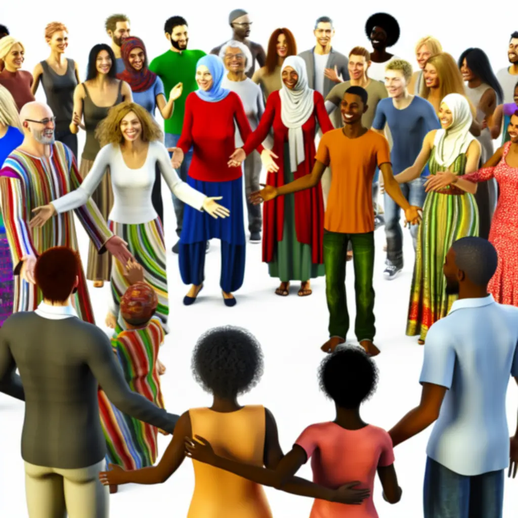 Uitnodigende groepsfoto van de danscommunity